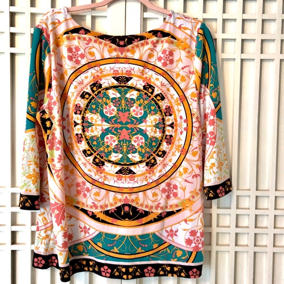 Style & Co bohemian print top.  Size L - Picture 2 of 3